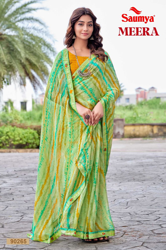 Meera By Saumya Printed Daily Wear Chiffon Saree Suppliers In Mumbai